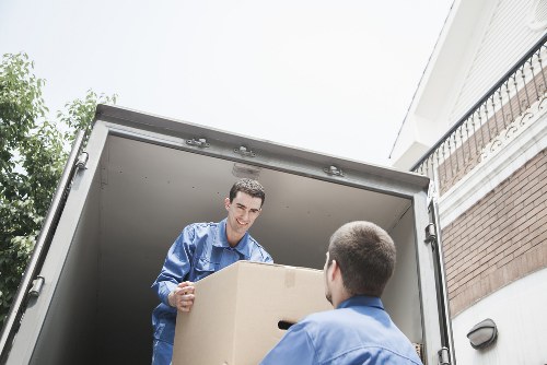 Residential storage space with neatly packed boxes in Addington